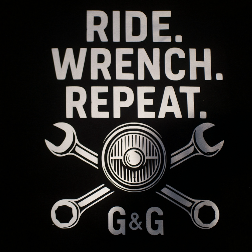 "Wrench,Ride,Repeat."